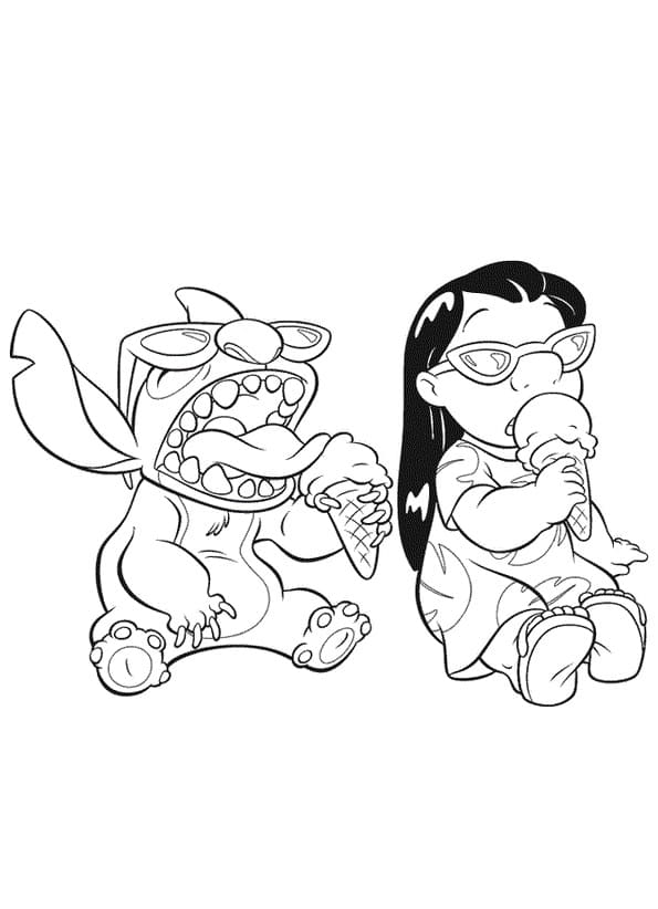 Printvriendelijke Lilo en Stitch
