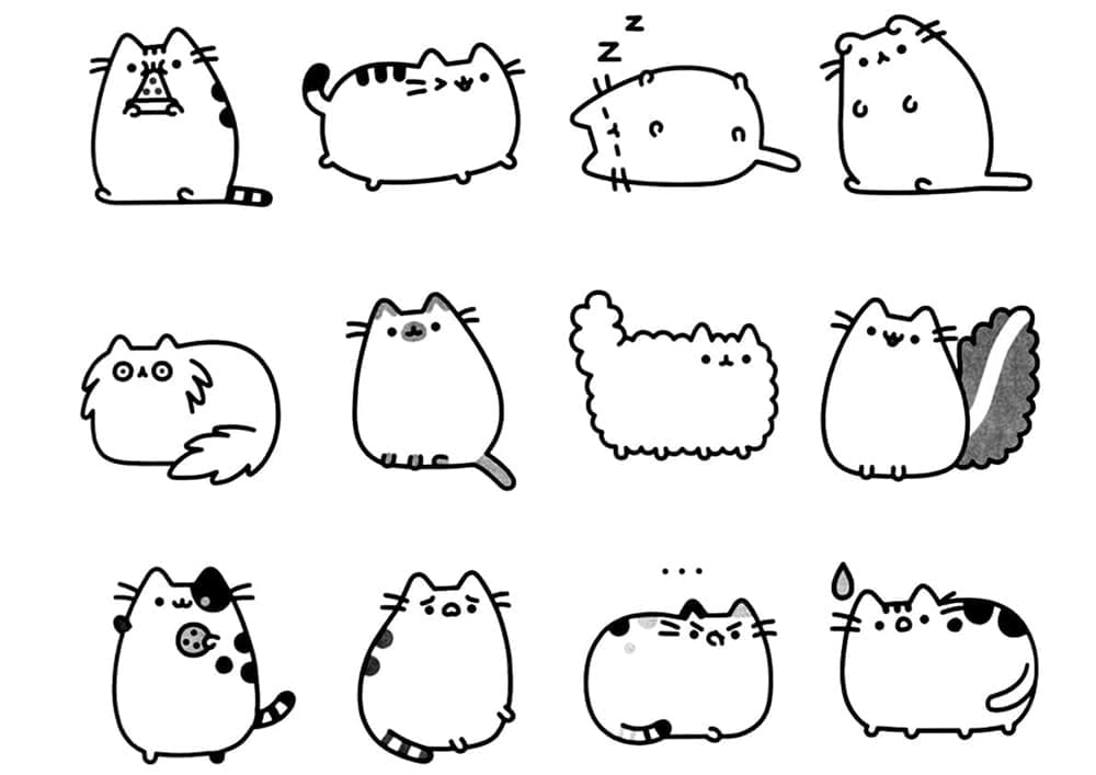 Pusheen om Uit te Printen