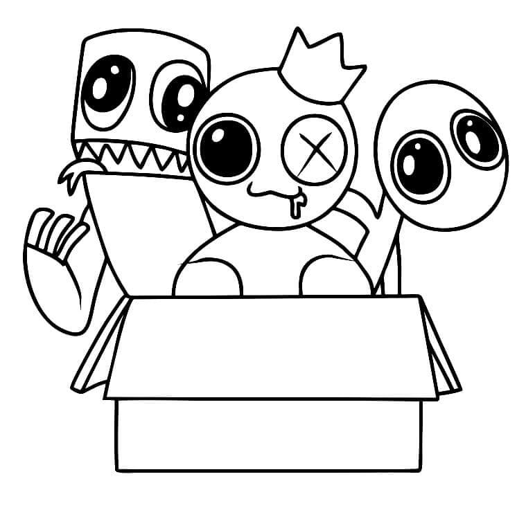 Rainbow Friends afdrukbare afbeelding