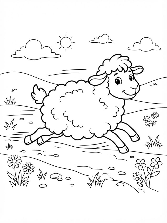 Rennend schaap