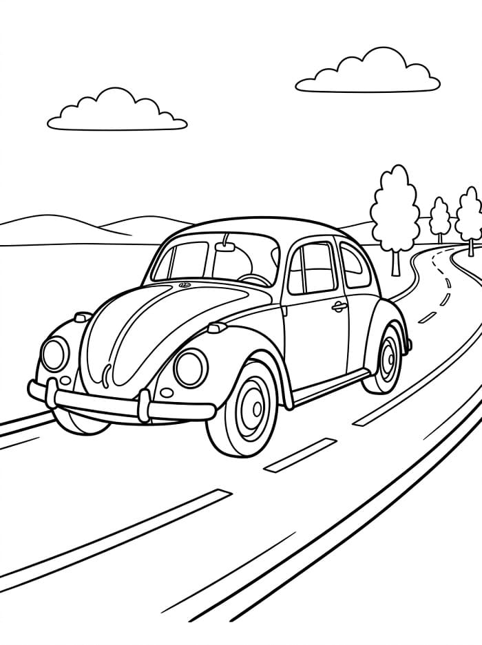 Rijdende Volkswagen op de weg