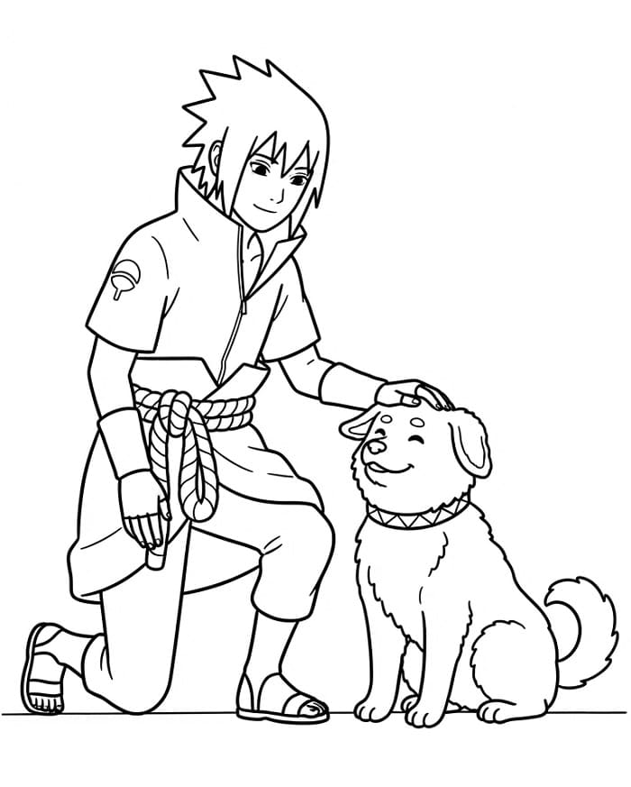 Sasuke met hond