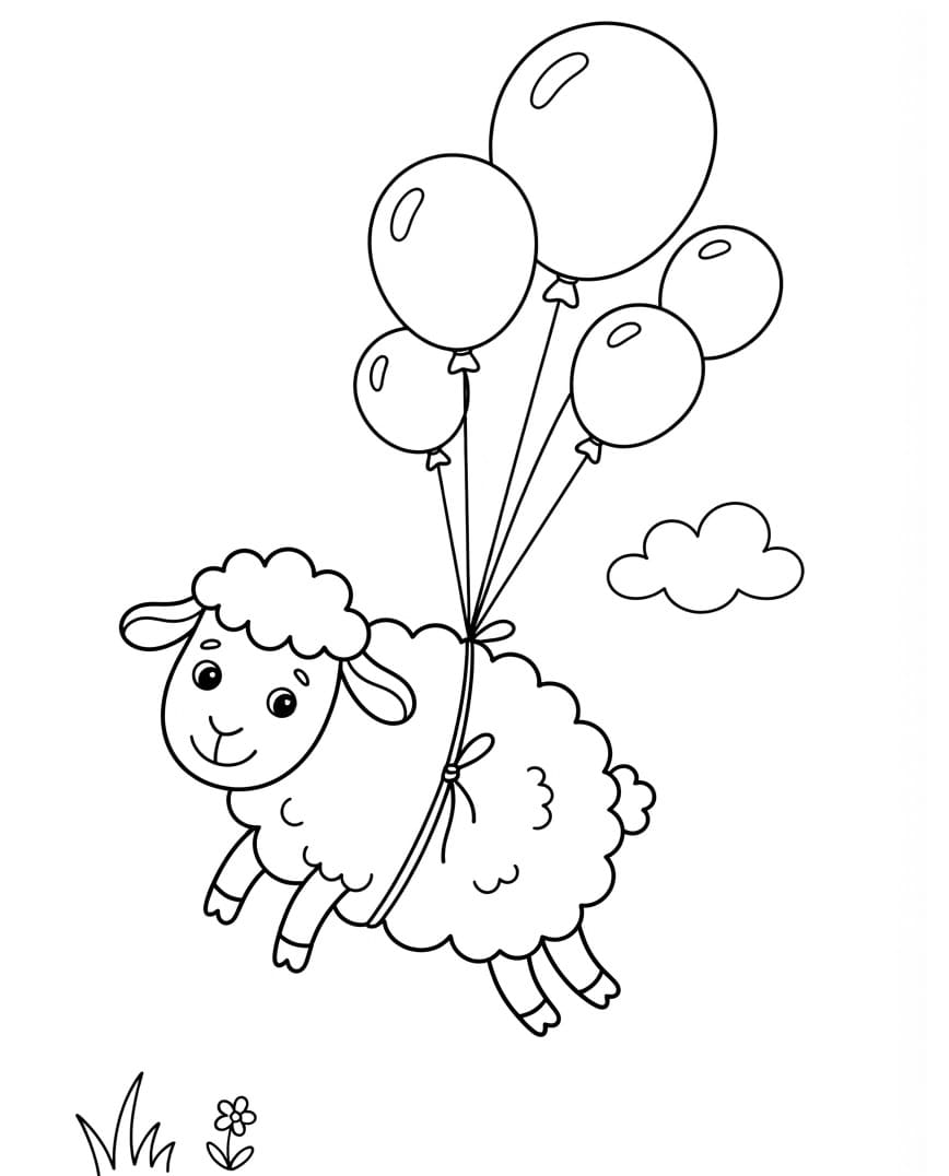 Schaap en ballonnen