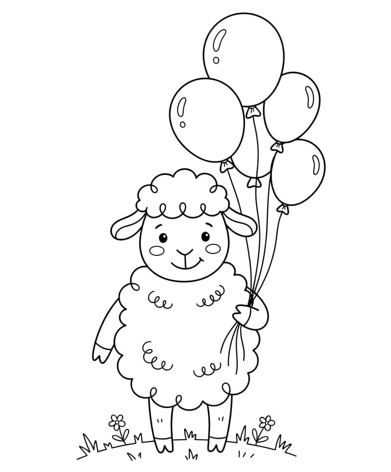 Schaap met ballonnen