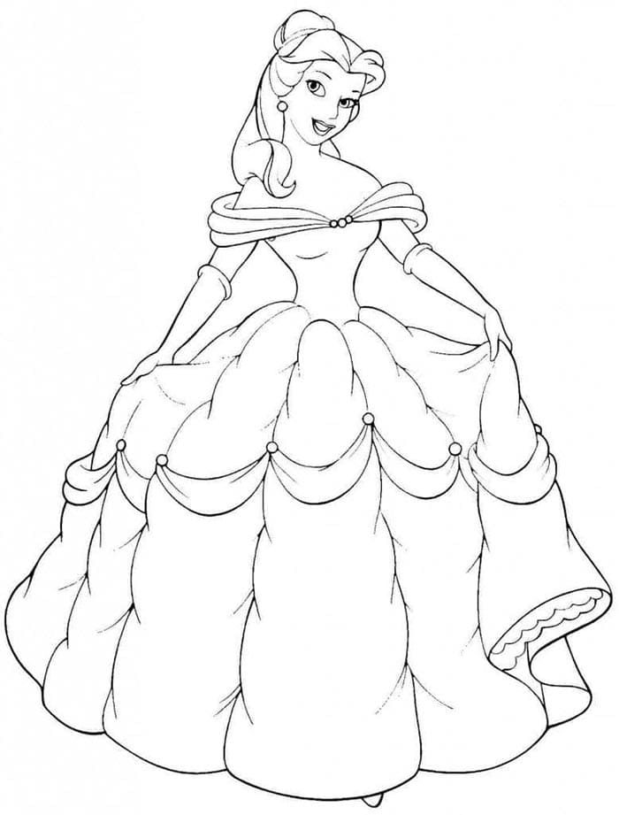 Schattige Cartoon Belle en het Beest