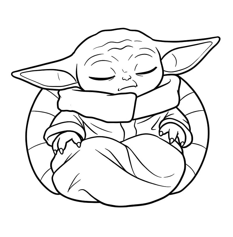 Slapende Baby Yoda