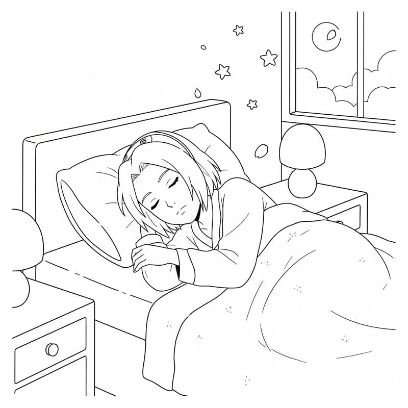 Slapende Haruno Sakura
