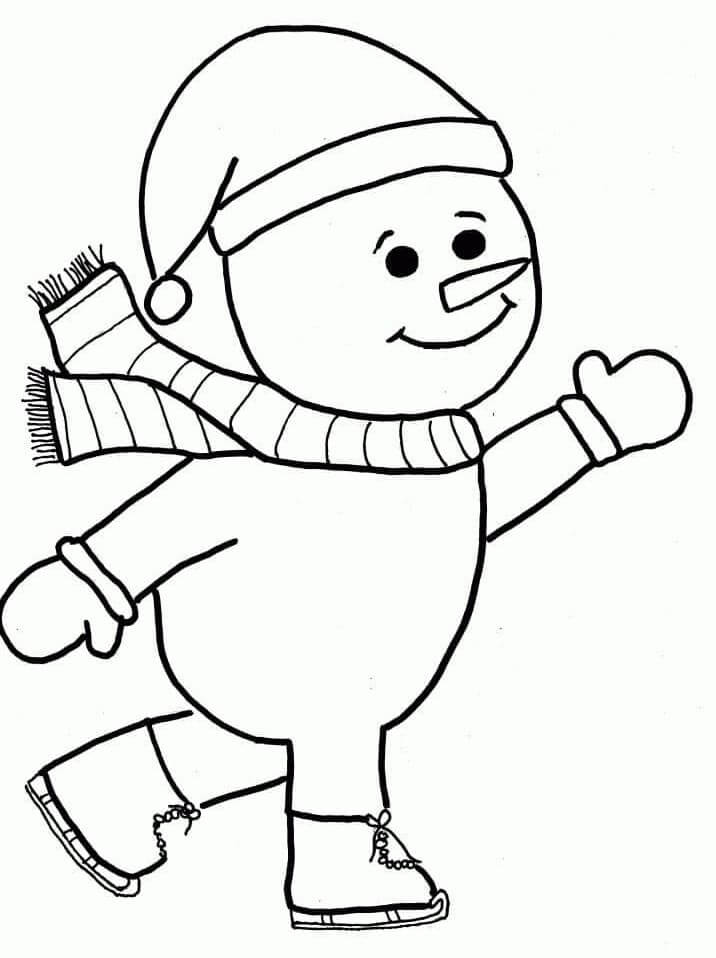 Sneeuwpop afdrukbaar voor kinderen
