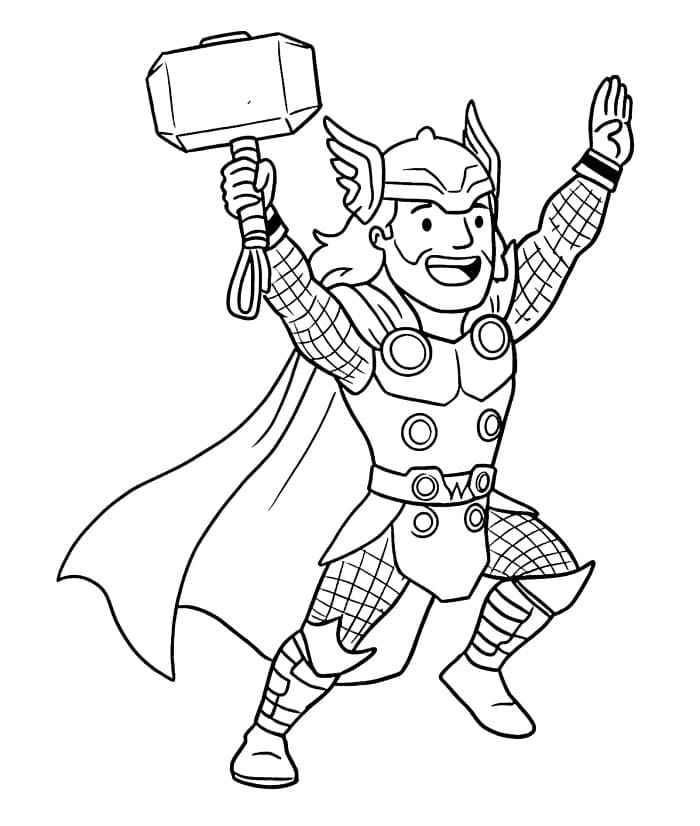 Stoere Thor kleurplaat