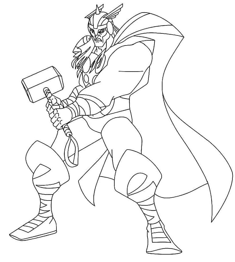 Superheld Thor kleurplaat