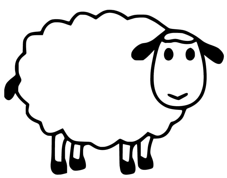 Te printen schaap voor kinderen