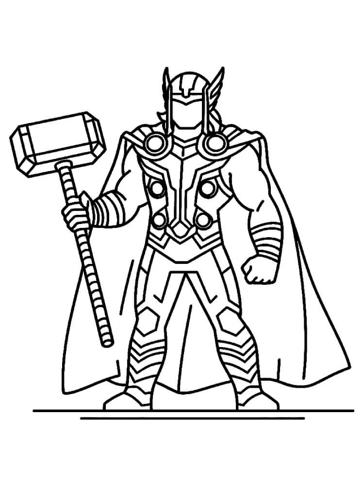 Thor gratis voor kinderen kleurplaat
