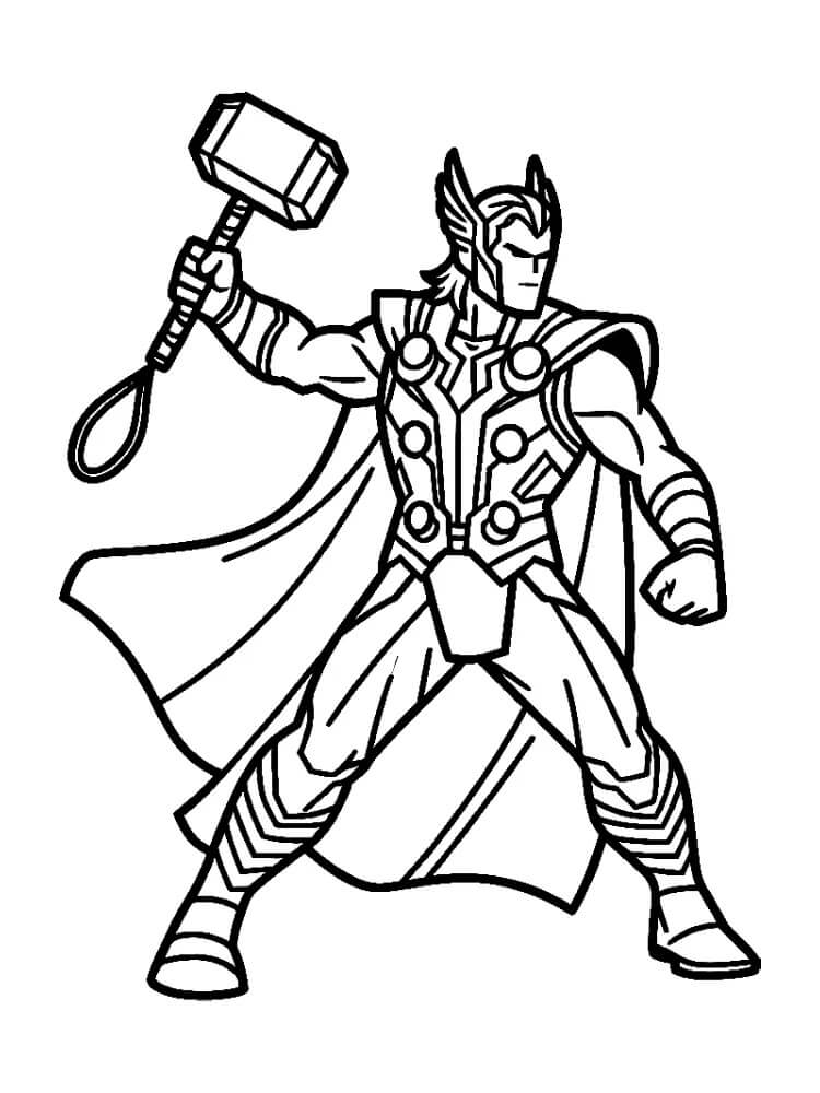 Thor gratis kleurplaat