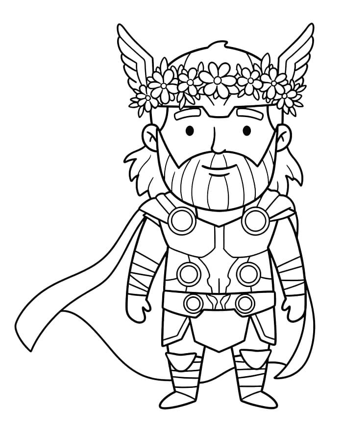 Thor van Marvel Avengers kleurplaat