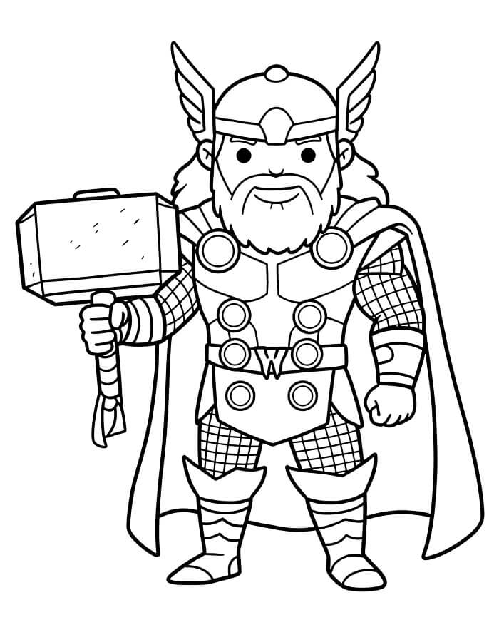 Thor voor gratis gebruik kleurplaat