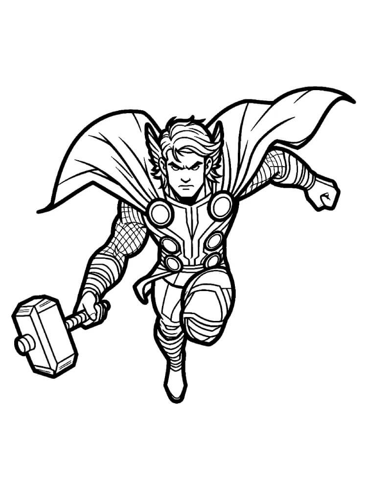 Thor voor kinderen kleurplaat