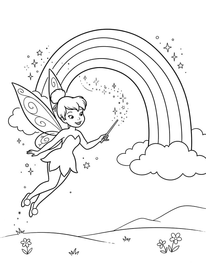 Tinkerbell en regenboog