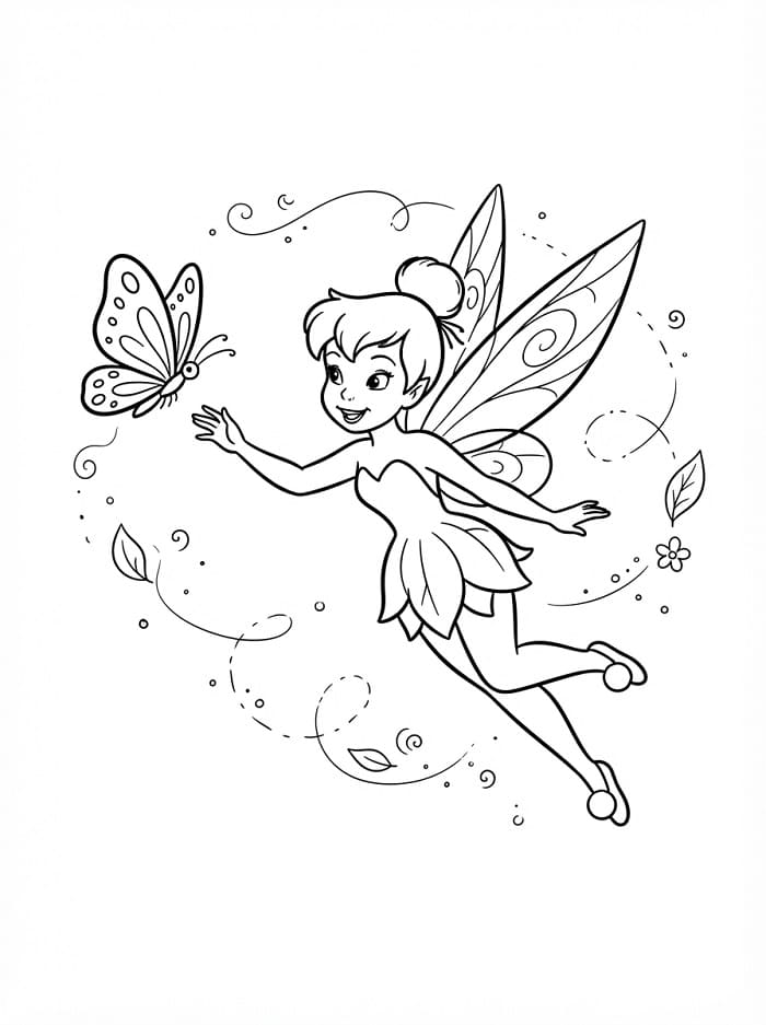 Tinkerbell en vlinder