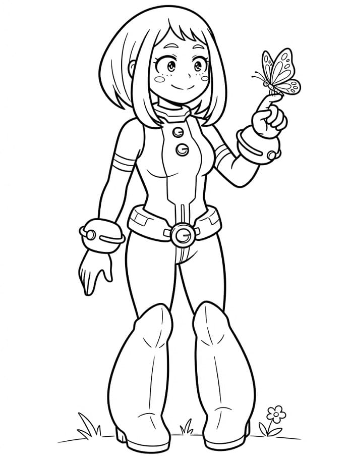 Uraraka en vlinder