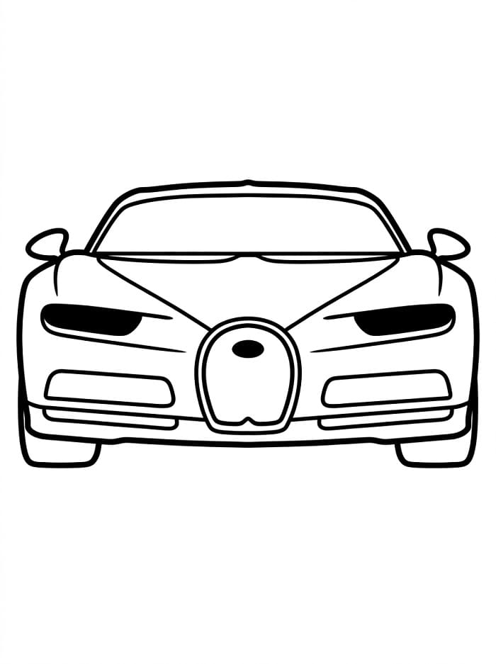 Vooraanzicht van een Bugatti auto