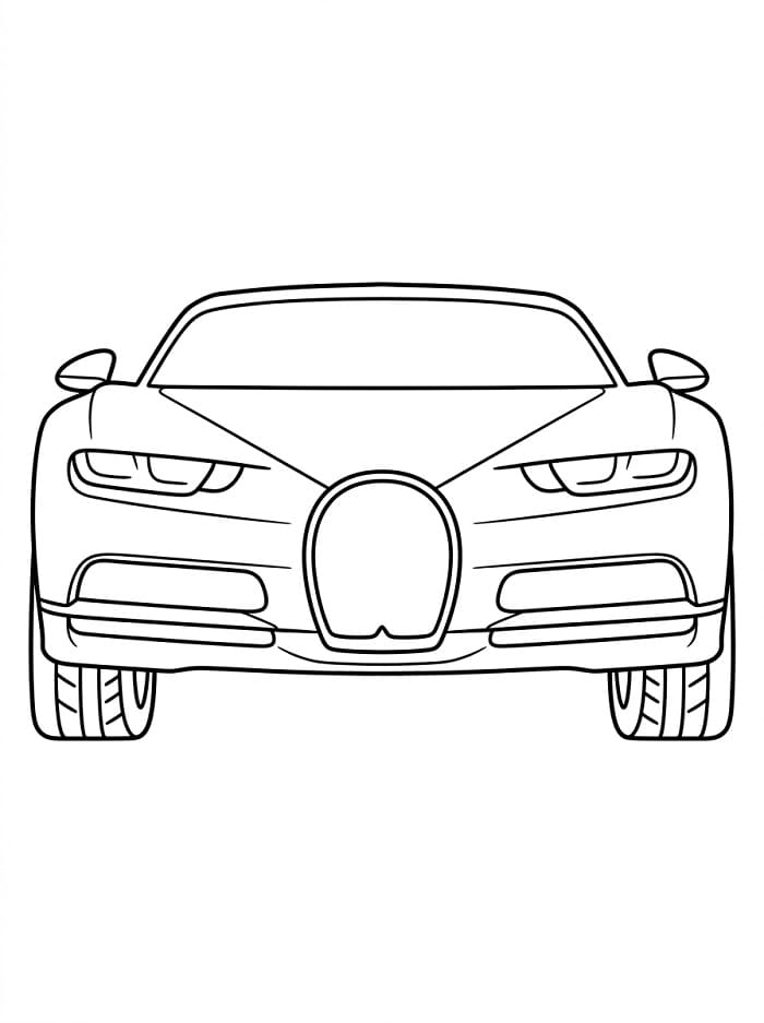 Vooraanzicht van een Bugatti
