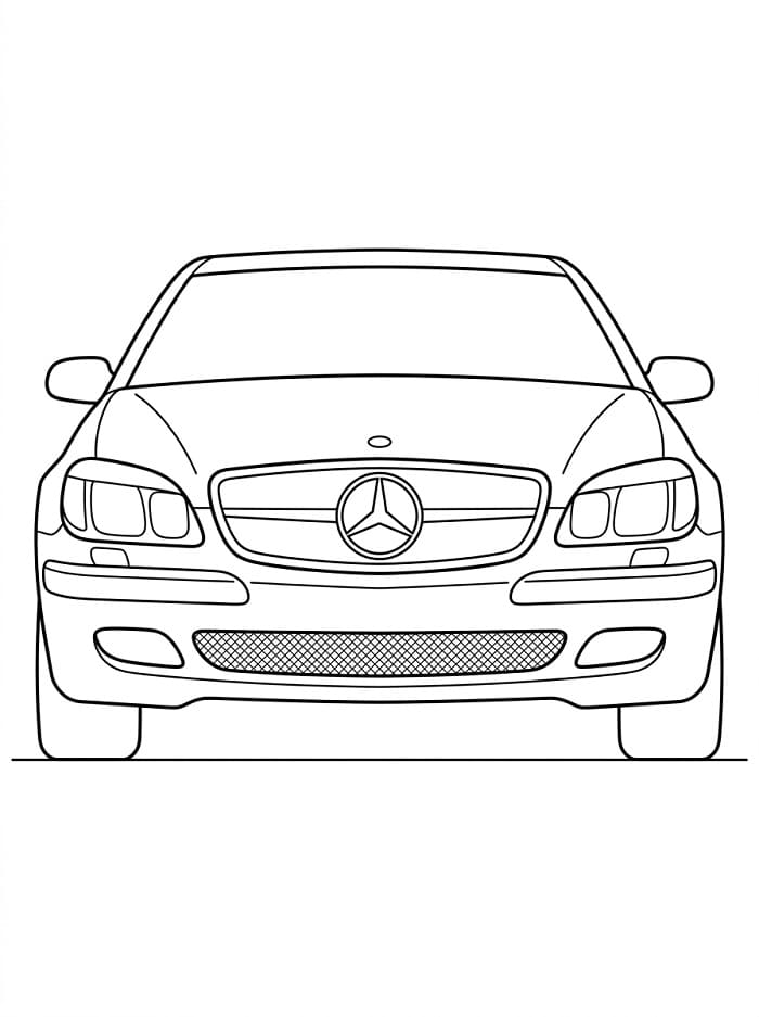 Vooraanzicht van een Mercedes