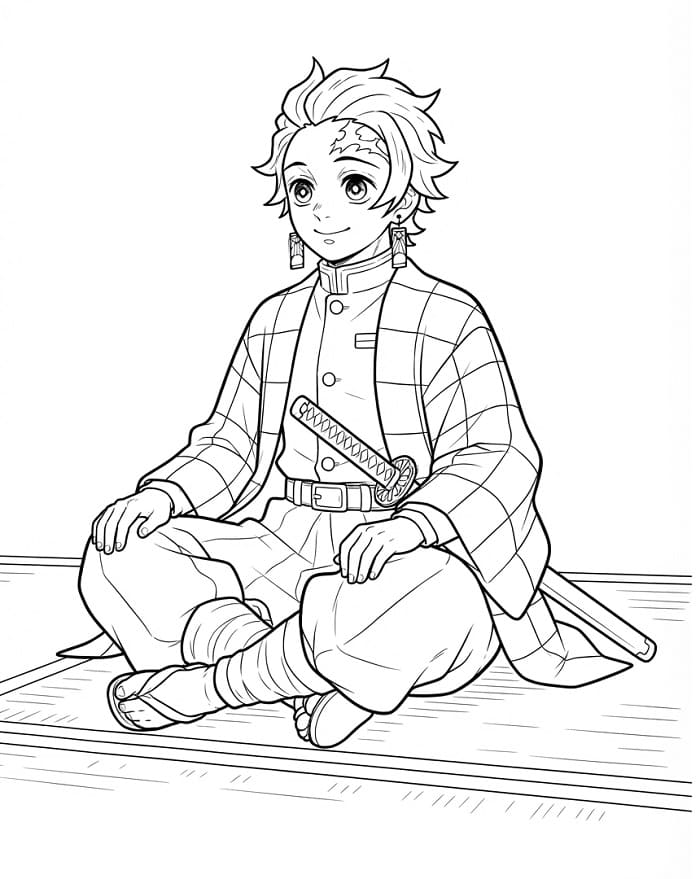 Zittende Tanjiro