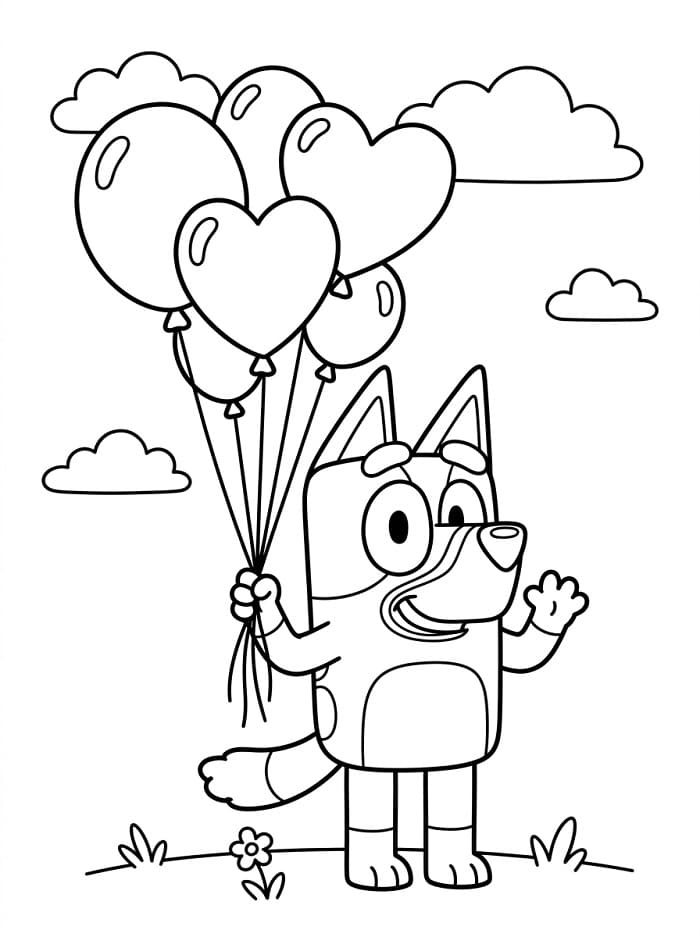 Bluey en ballonnen