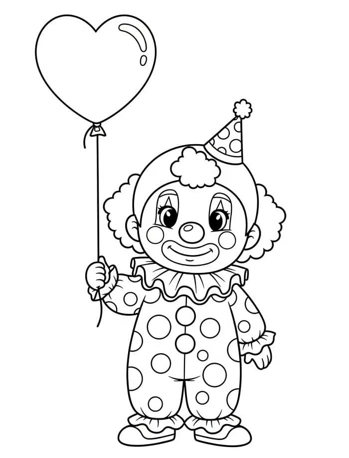 Clown en hartjesballon
