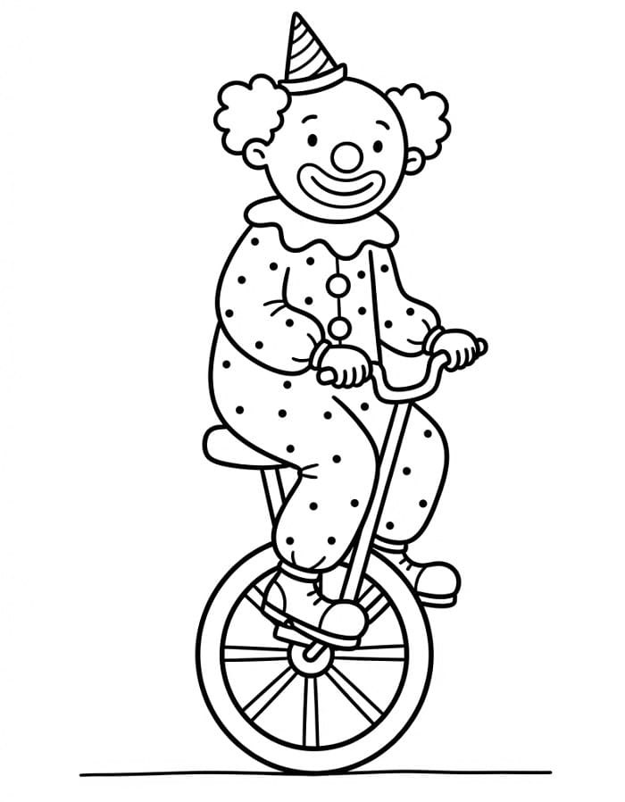 Clown op een eenwieler