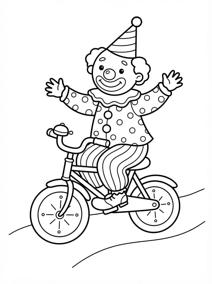 Clown op een fiets