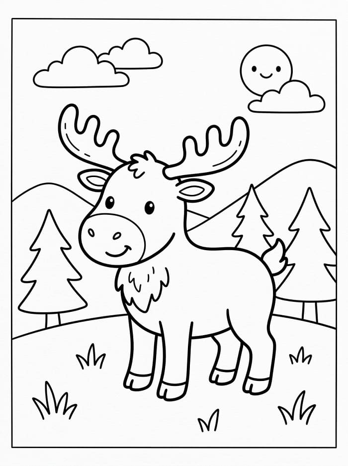Een schattige eland