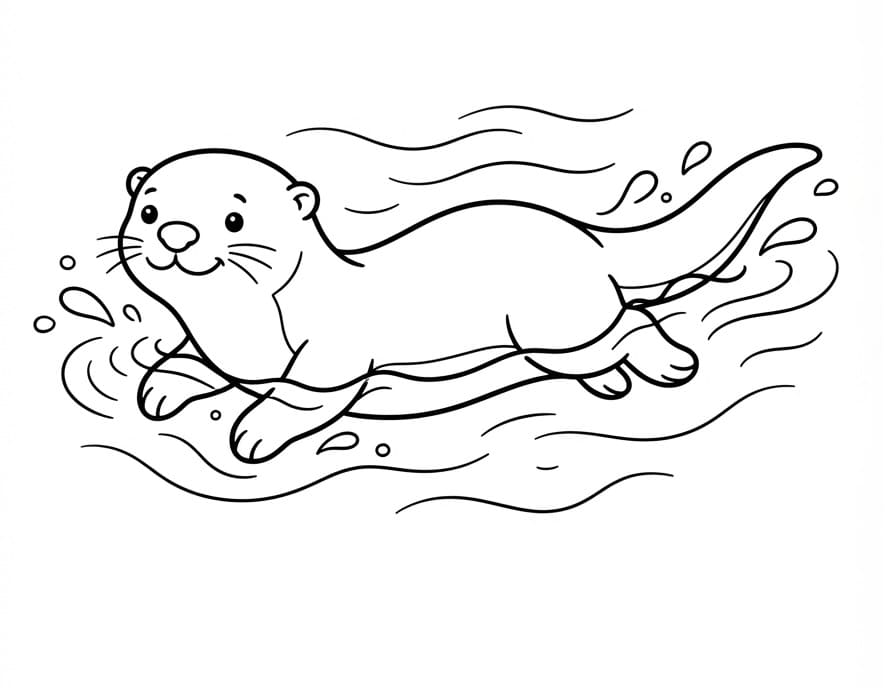 Een zwemmende otter