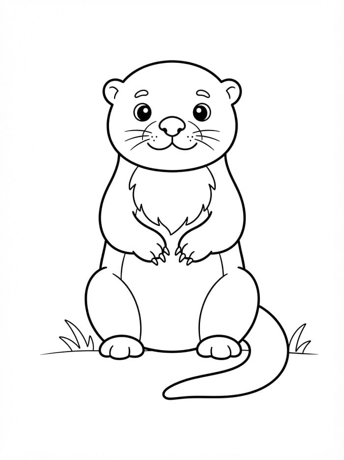 Eenvoudige schattige otter