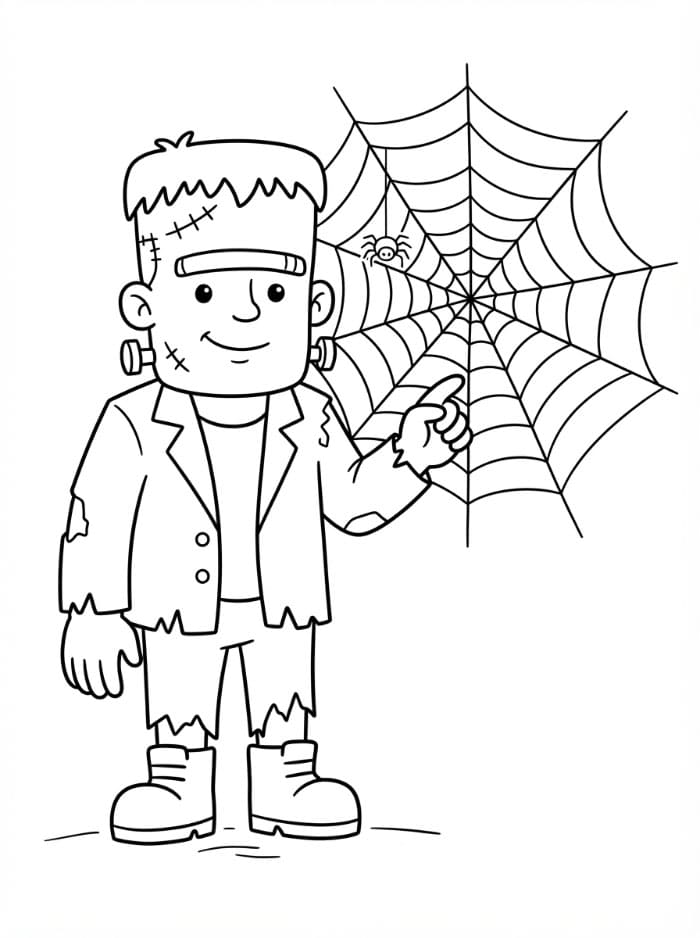 Frankenstein met spinnenweb