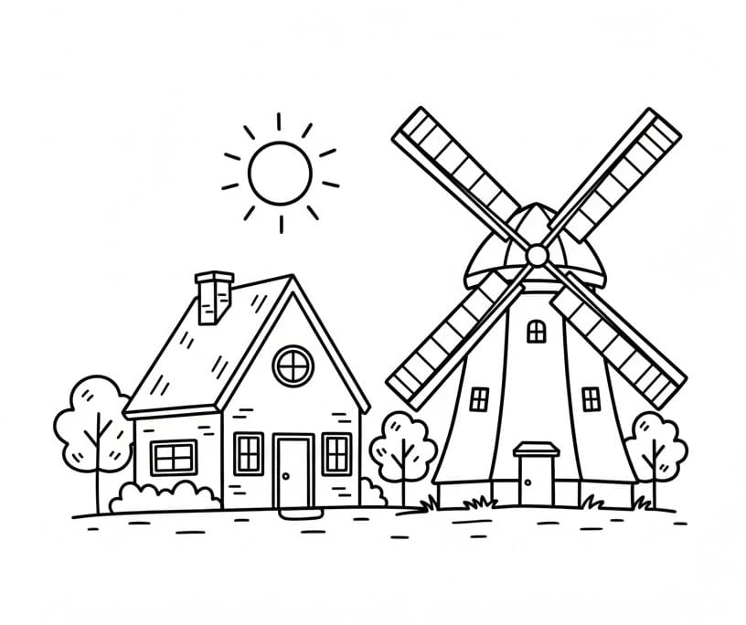 Huis en molen