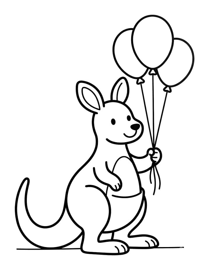 Kangoeroe en ballonnen