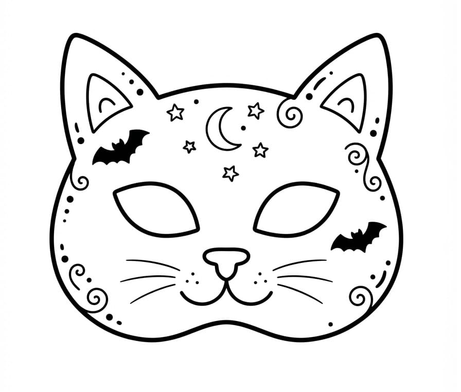 Kattenmasker voor halloween