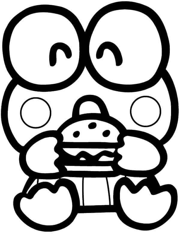 Keroppi met hamburger