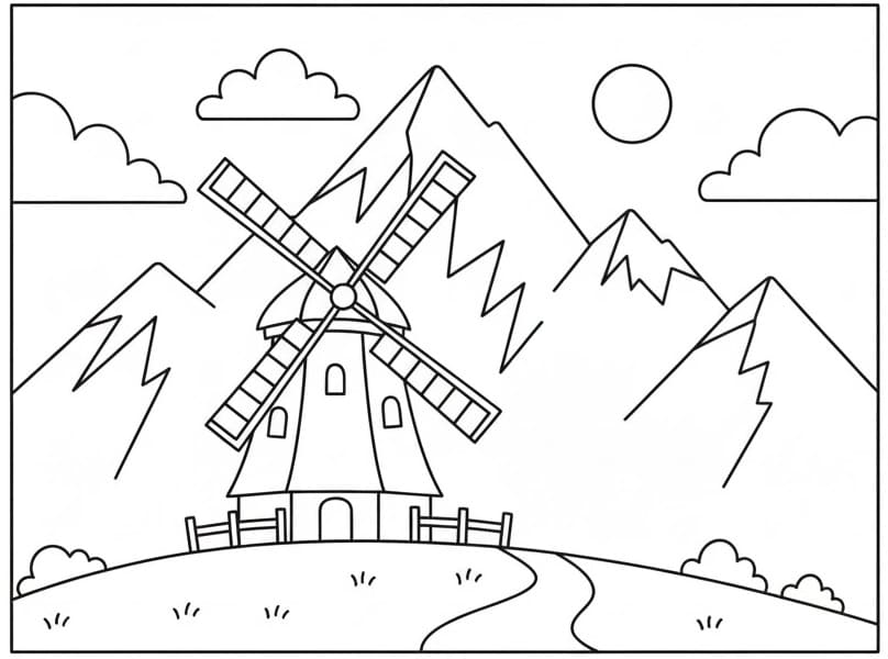 Molen en berg