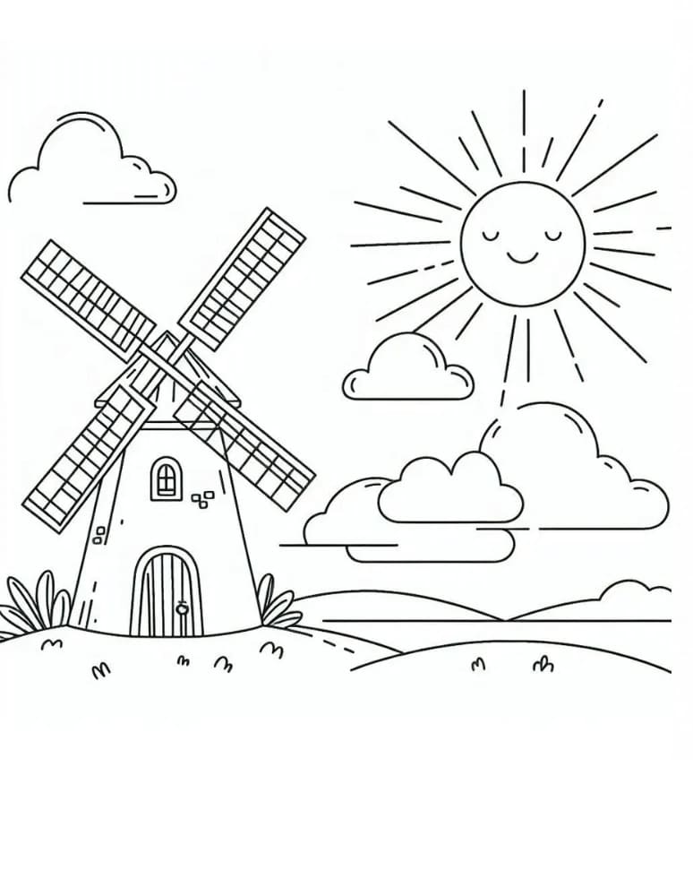Molen en zon
