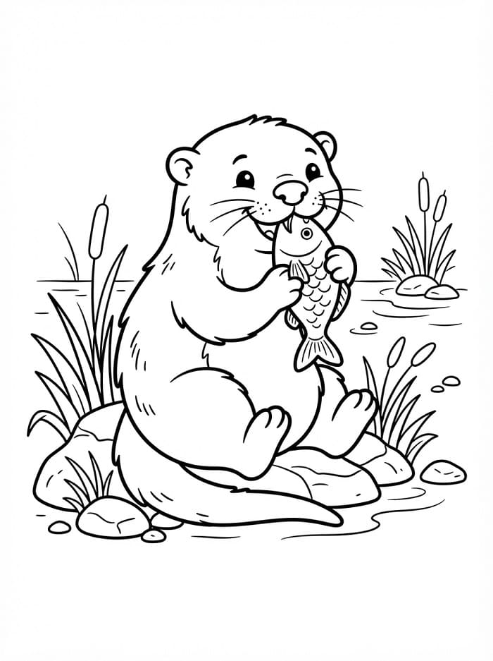 Otter eet vis