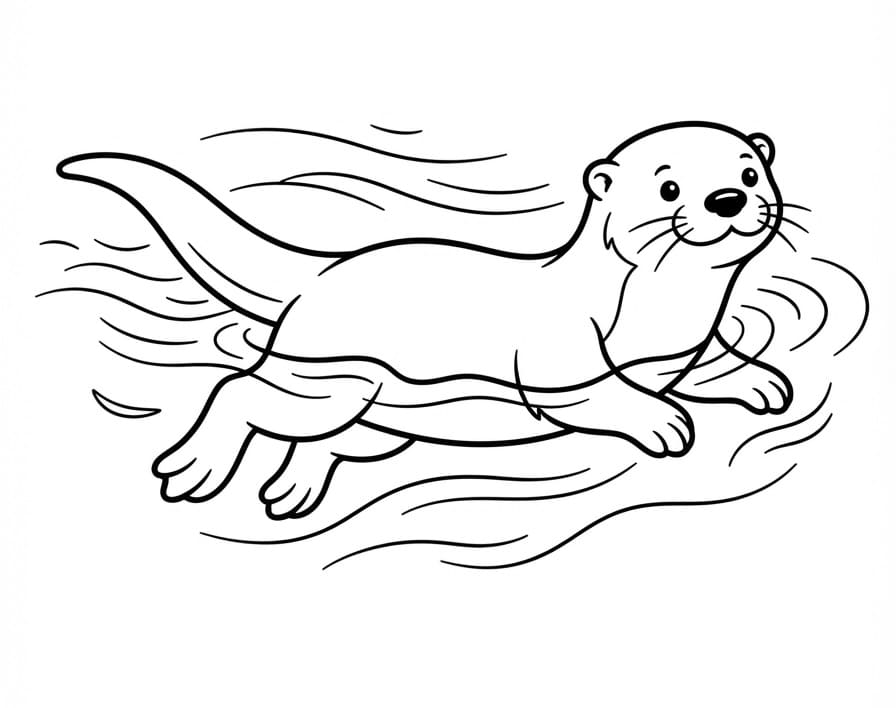 Otter is aan het zwemmen