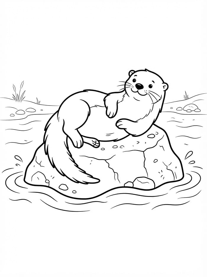 Otter op een rots