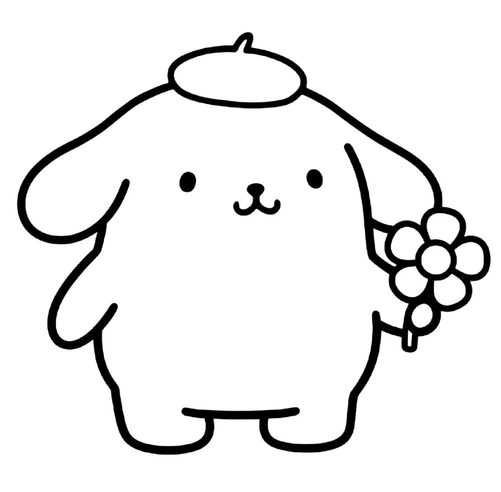 Pompompurin en een bloem