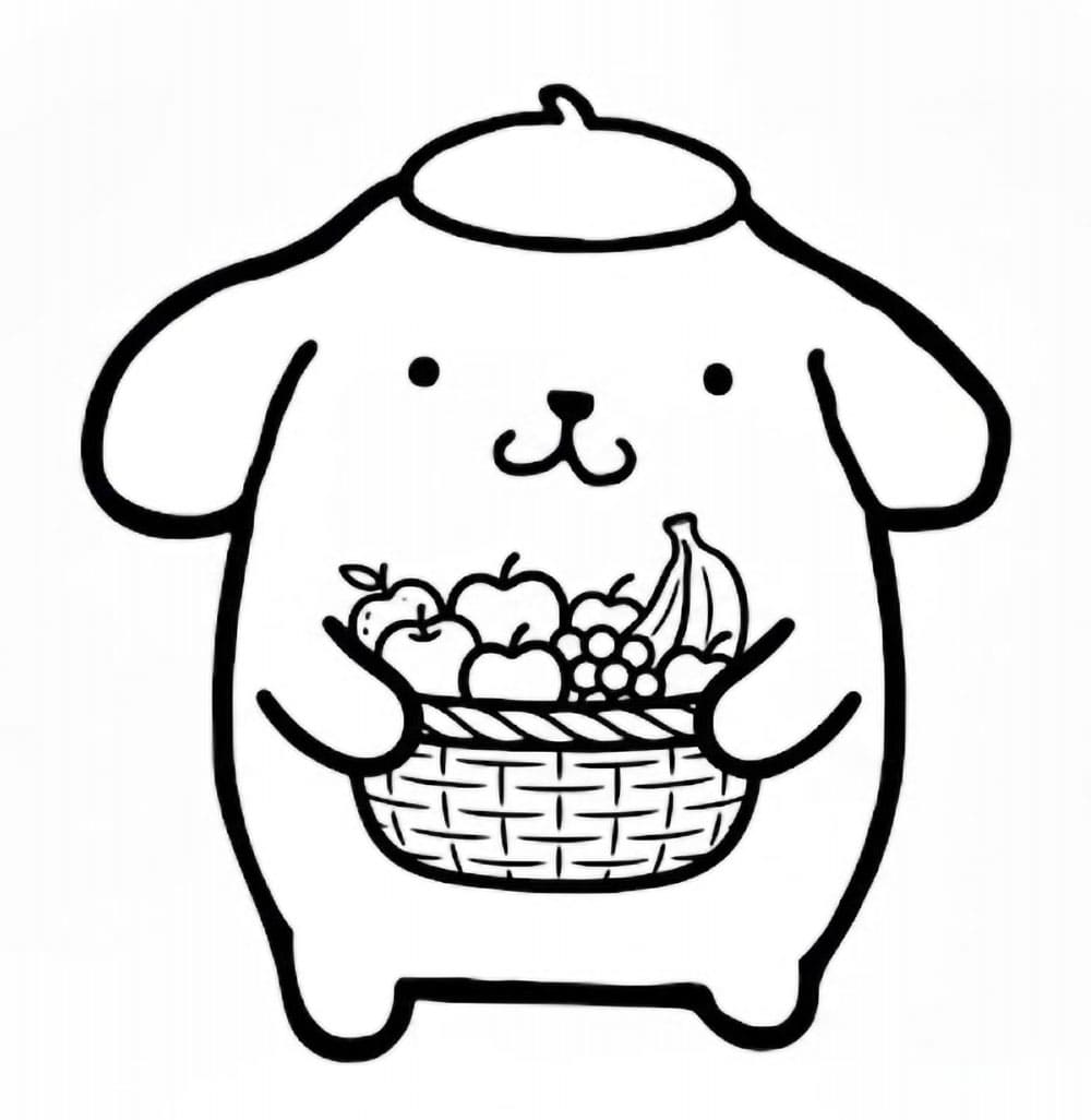 Pompompurin en fruitmand
