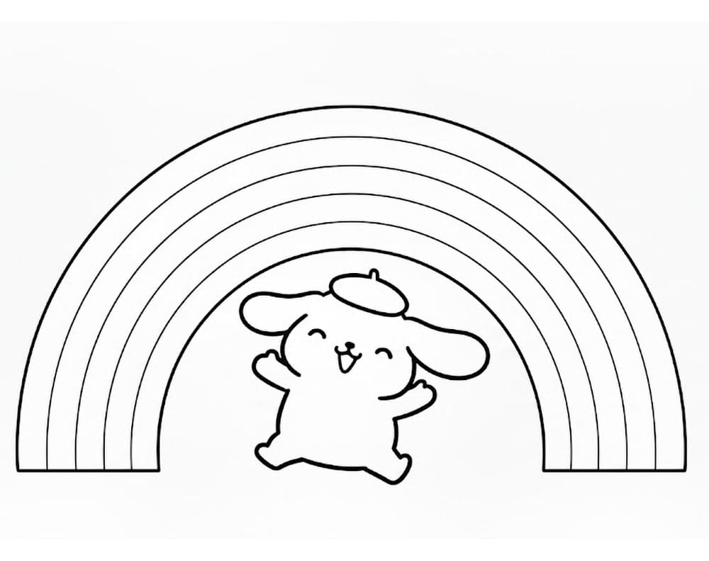 Pompompurin en regenboog