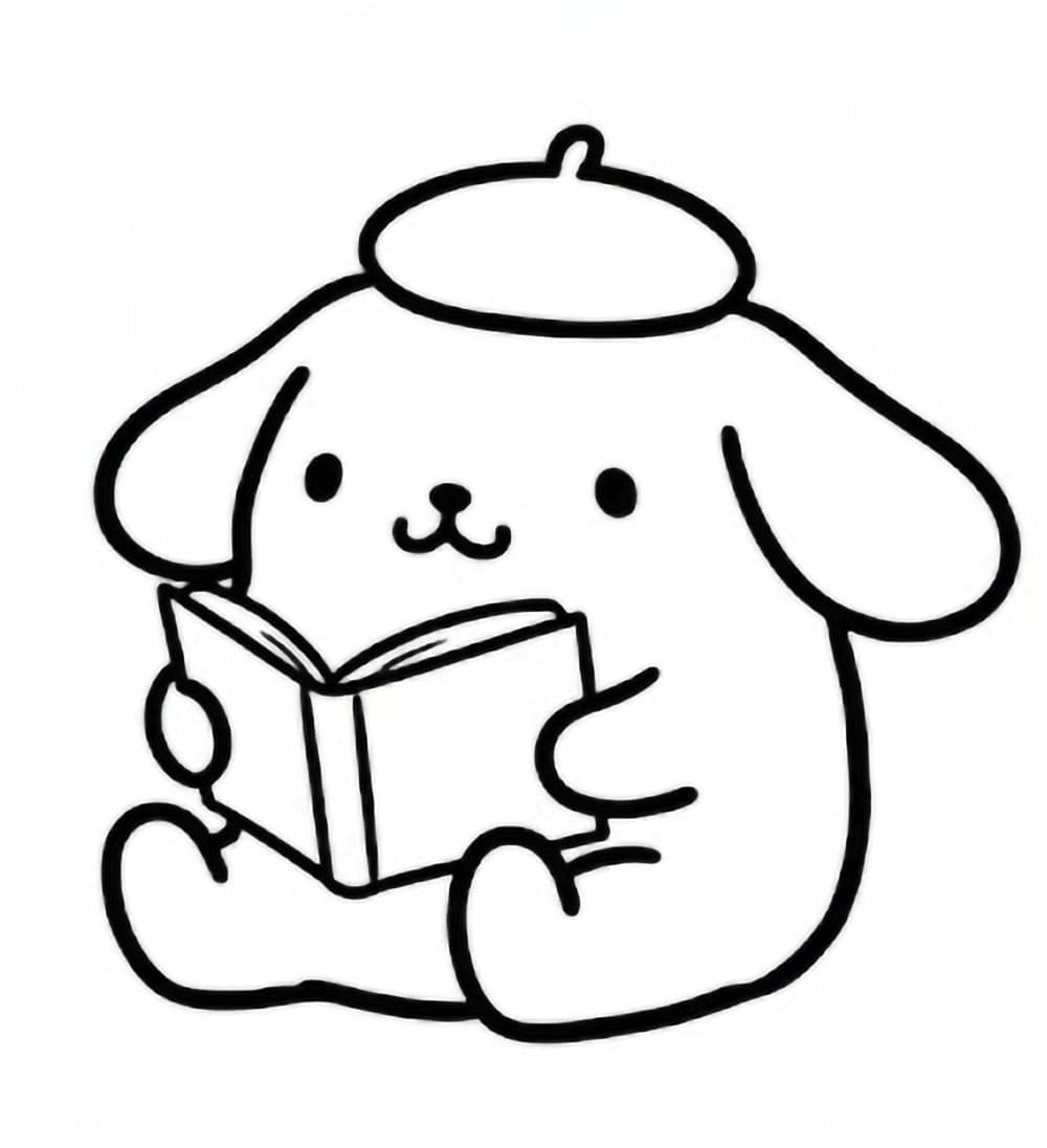 Pompompurin leest een boek