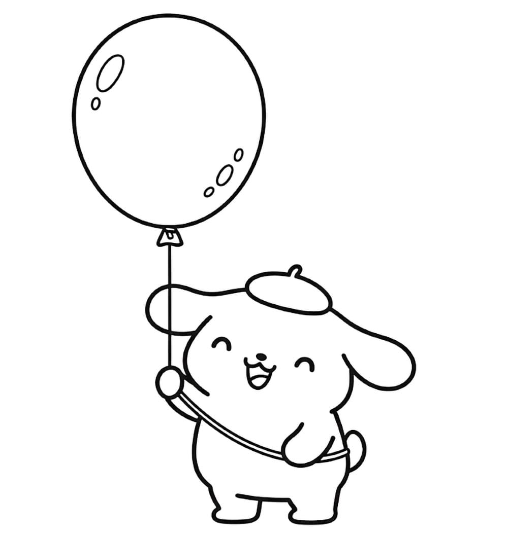 Pompompurin met een ballon