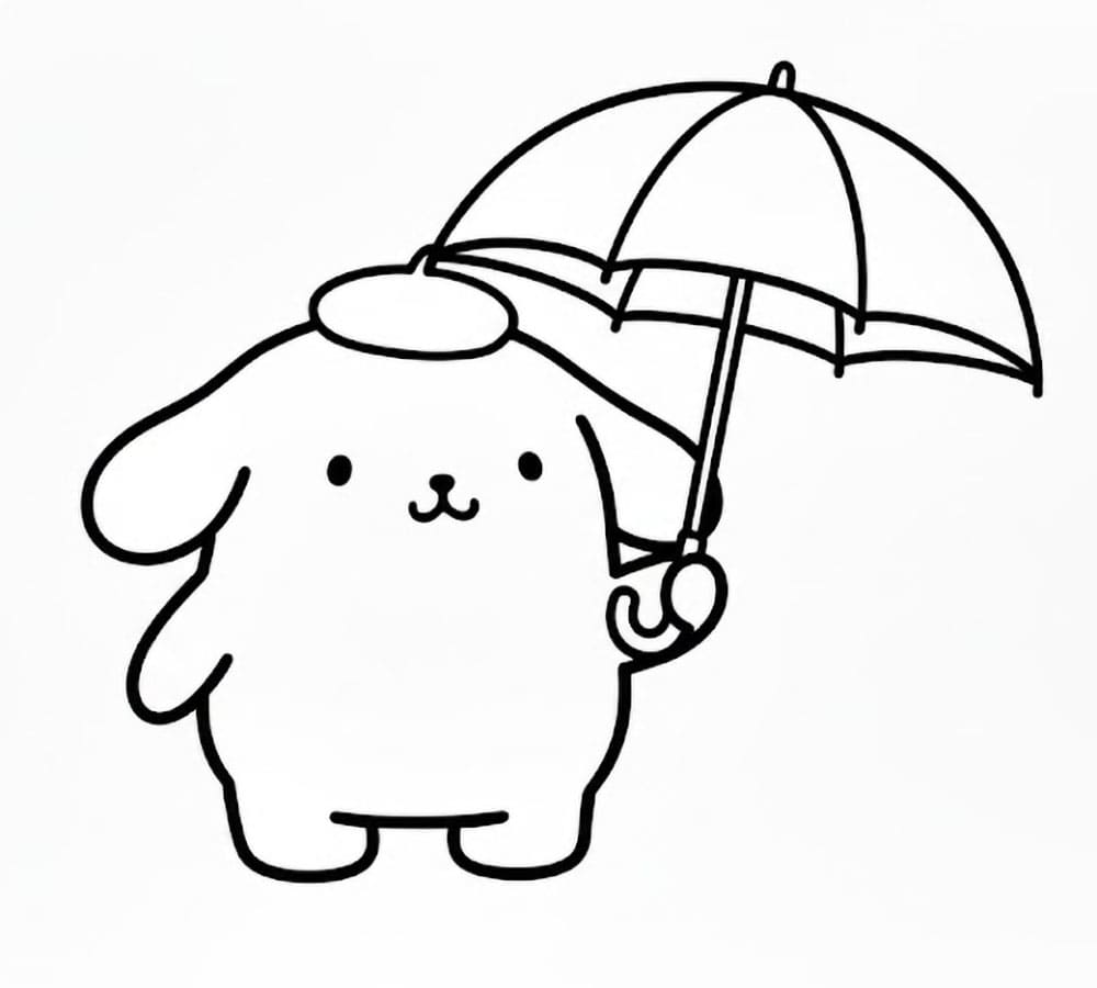 Pompompurin met paraplu